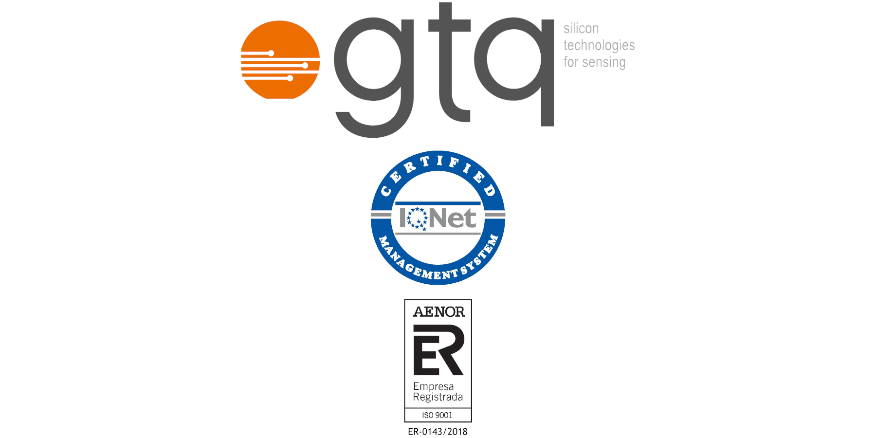 GTQ, IQ Net, AENOR logos