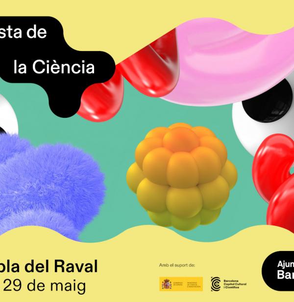 Cartell groc Festa de la Ciència 2022. Ajuntament de Barcelona