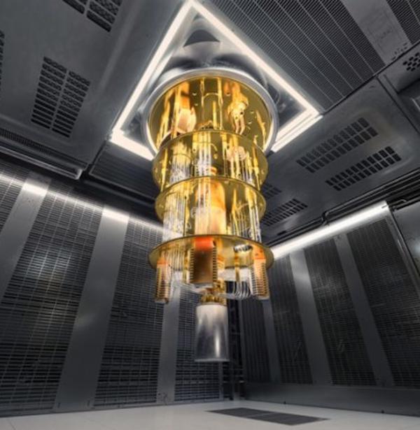 Candelabros dorados hacen un prisma para refrigerar ordenador cuántico